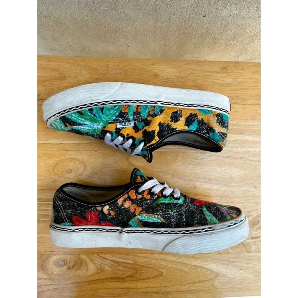 Vans x Crayola Authentic Multi Print Leopard Floral Sneakers Women’s 7 Men’s 5.5